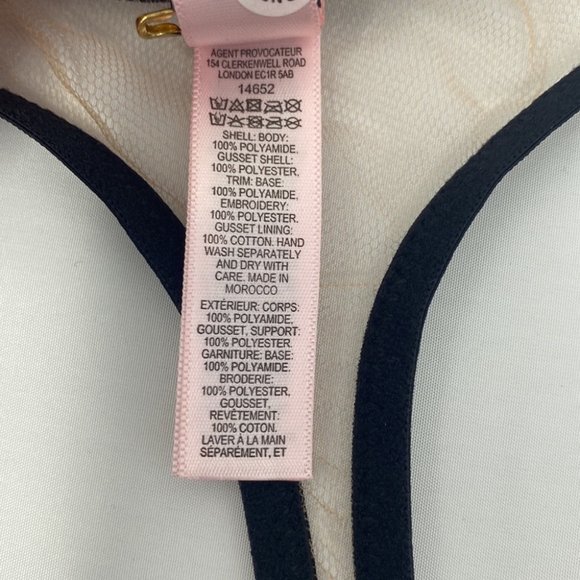 Agent Provocateur Janie Black Peach Thong AP5 Extra LargeNWT - Picture 7 of 8